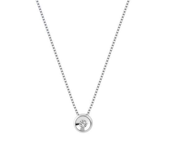 Necklace Demetra Woman ESSENTIAL in White Gold Diamante 0.05 Ct 031.005.W.A2 - 031.005.W.A2